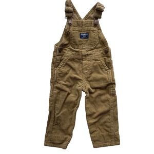 OshKosh B'gosh Corduroy Overalls Kids 12M Tan Classic Workwear‎ Bibs